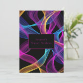 Neon Glow, kleurrijke zwevende linten Kaart (Staand voorkant)