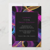 Neon Glow, kleurrijke zwevende linten Kaart (Achterkant)