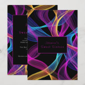 Neon Glow, kleurrijke zwevende linten Kaart (Voorkant / Achterkant)