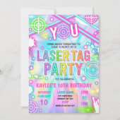 Neon Glow Label Tie Dye Birthday Kaart (Voorkant)