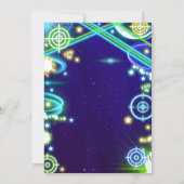 Neon Glow Laser Label Birthday Party Invitation Kaart (Achterkant)