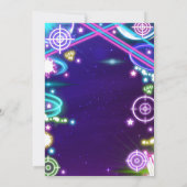 Neon Glow Laser Label Birthday Party Kaart (Achterkant)