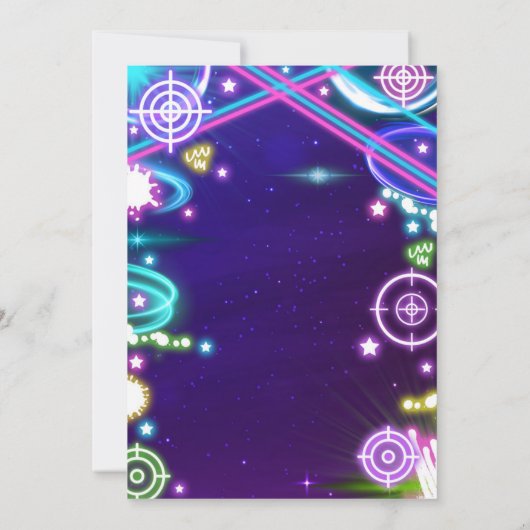 Neon Glow Laser Label Birthday Party Kaart (Achterkant)