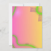 Neon Glow Leuk Dier Girly verjaardagsfeestje Kaart (Achterkant)