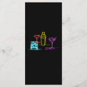 Neon Glow Lights Cocktails Open Bar Bruiloft Menu (Achterkant)