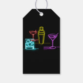 Neon Glow Lights Kleurrijke Cocktails 21e Verjaard Cadeaulabel (Achterkant)