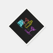 Neon Glow Lights Kleurrijke Cocktails 21e Verjaard Servet (Hoek)