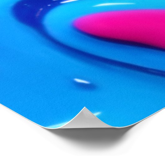 Neon Glow Liquid Splatter kunstwerk Poster (Hoek)