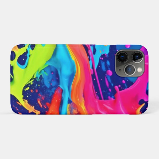 Neon Glow Liquid Swirls Ontwerp Case-Mate iPhone Case (Achterkant (horizontaal))