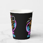 Neon Glow look Halloween Pumpkin Bats Web Moon Papieren Bekers (Links)