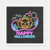 Neon Glow look Halloween Pumpkin Bats Web Moon Servet (Voorkant)