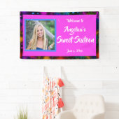 Neon Glow look Sweet Sixteen kleurig Spandoek (Insitu)