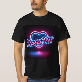 Neon Glow Marry Me Mannen Tshirt
