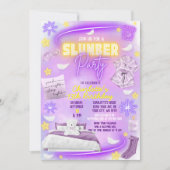 Neon Glow Meisjes Slaapfeest Pyjama Feest Kaart (Voorkant)