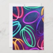 Neon Glow Meisjes Verjaardagsfeestje Uitnodigen Kaart (Achterkant)