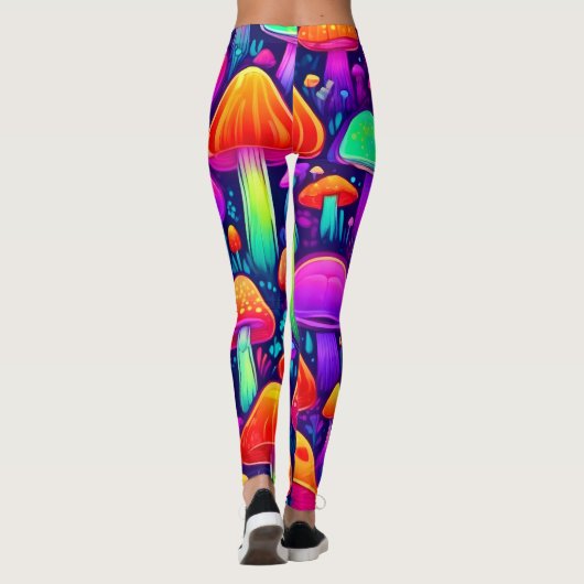 Neon Glow Mushroom Forest Leggings (Achterkant)