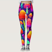 Neon Glow Mushroom Forest Leggings (Voorkant)