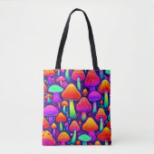 Neon Glow Mushroom Forest Tote Bag (Voorkant)