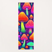 Neon Glow Mushroom Forest Yogamat (Voorkant)