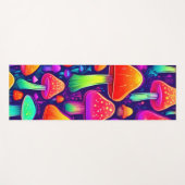 Neon Glow Mushroom Forest Yogamat (Voorkant (horizontaal))