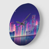 Neon Glow Nachtstad Grote Klok (Hoek)