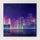 Neon Glow  Nachtstad Legpuzzel (Verticaal)