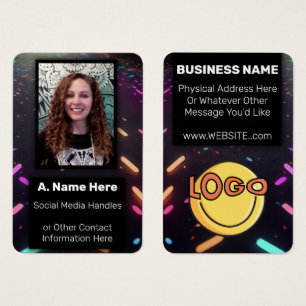 Neon Glow Nightclub Bar Concert VIP Event Personee Visitekaartje