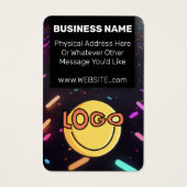 Neon Glow Nightclub Bar Concert VIP Event Personee Visitekaartje (Achterkant)