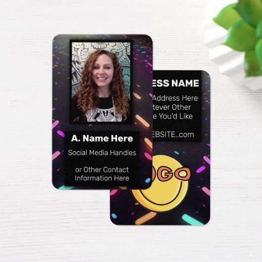 Neon Glow Nightclub Bar Concert VIP Event Personee Visitekaartje (Bureau)