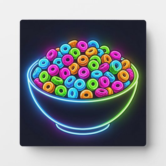 Neon Glow Ontbijtkom Fotoplaat (Voorkant)