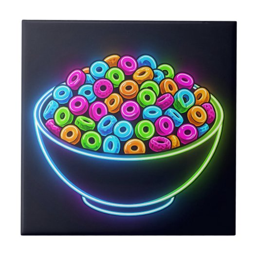 Neon Glow Ontbijtkom Tegeltje (Voorkant)