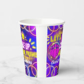Neon Glow Paarse Meisje Bowling Verjaardagsfeestje Papieren Bekers (Links)