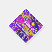 Neon Glow Paarse Meisje Bowling Verjaardagsfeestje Servet (Hoek)