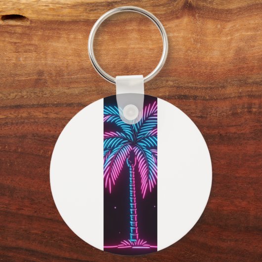 Neon Glow Palm Tree Sleutelhanger (Achterkant)