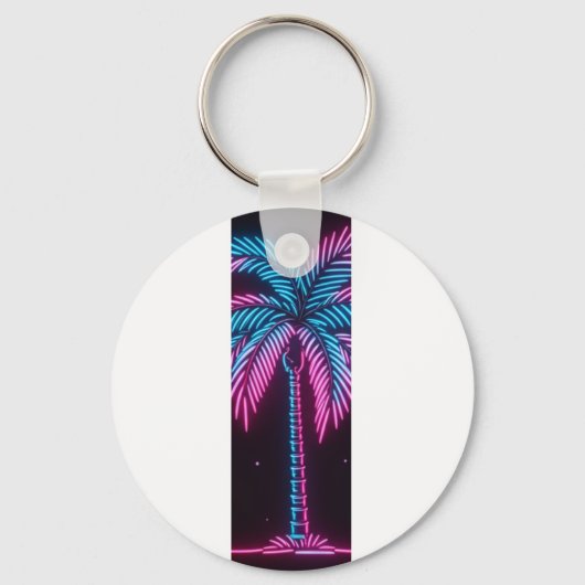 Neon Glow Palm Tree Sleutelhanger (Achterkant)