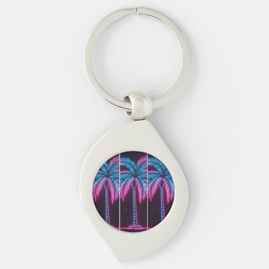 Neon Glow Palmboom Sleutelhanger (Voorkant)