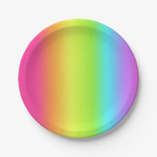 Neon Glow Party Rainbow Spectrum Ombre Paper Bord