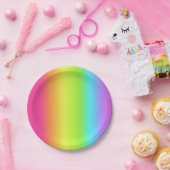 Neon Glow Party Rainbow Spectrum Ombre Papier Bord (Feest)