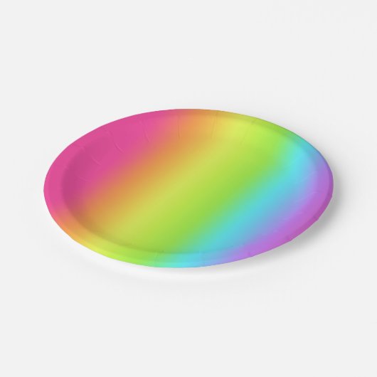 Neon Glow Party Rainbow Spectrum Ombre Papier Bord (Gekanteld)