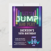 Neon Glow Party Trampoline Jongen Verjaardag Kaart (Voorkant)