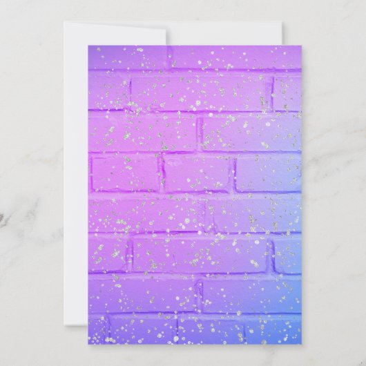 Neon Glow Party uitnodiging voor meisjes (Achterkant)