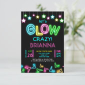 Neon Glow party verjaardaguitnodiging -10 Kaart (Staand voorkant)