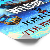 Neon Glow Piratenschip Ahoy Mateys Welkomstbord Poster (Hoek)