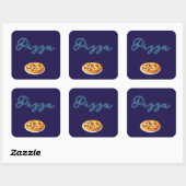 Neon Glow Pizza bord Vierkante Sticker (Vel)