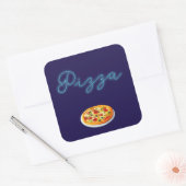 Neon Glow Pizza bord Vierkante Sticker (Envelop)