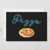 Neon Glow Pizza Feest Uitnodiging (Voorkant)