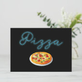 Neon Glow Pizza Feest Uitnodiging (Staand voorkant)