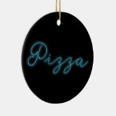 Neon Glow Pizza Keramisch Ornament (Rechts)