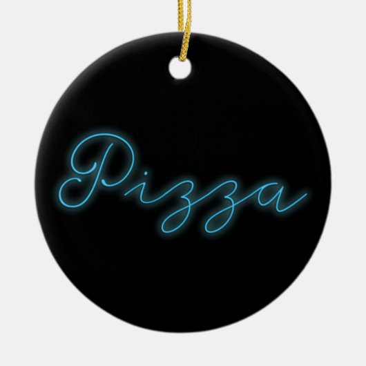 Neon Glow Pizza Keramisch Ornament (Voorkant)