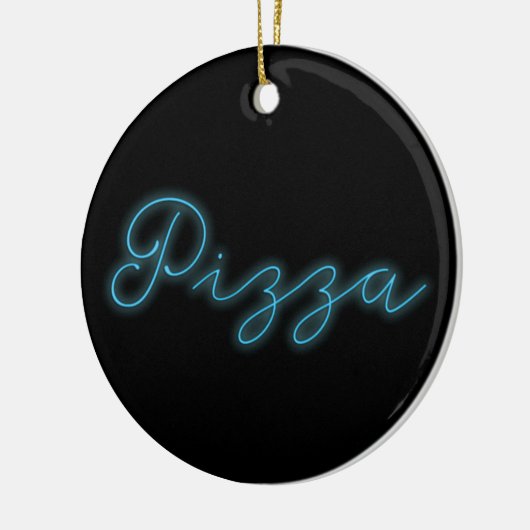 Neon Glow Pizza Keramisch Ornament (Links)